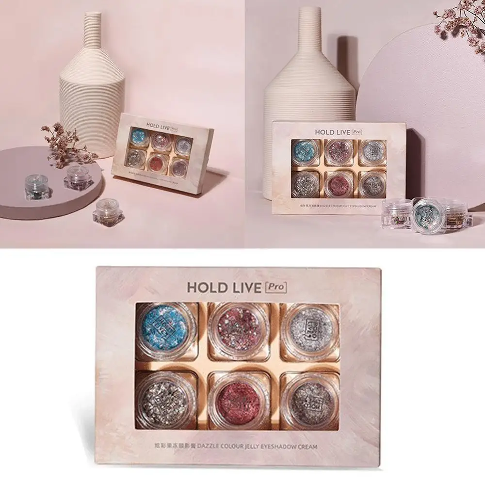 HOLD LIVE General 6 Pcs/box Jelly Eye Shadow Glitter EyeShadows Loose Powder Discover Your Own Unique Fashion Performance
HOLD LIVE General 6 Pcs/box Jelly Eye Shadow Glitter EyeShadows Loose Powder Discover Your Own Unique Fashion Performance