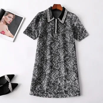 New women s summer 222259 lapel half opened buckle set auger dress teamed with short sleeves
New women s summer 222259 lapel half opened buckle set auger dress teamed with short sleeves