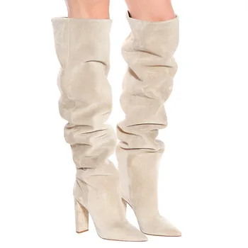 Phoentin Women's Over The Knee High Boots Faux Suede Pointed Toe super high Chunky Heel Long Boots Ladies Winter Shoes FT1276
Phoentin Women's Over The Knee High Boots Faux Suede Pointed Toe super high Chunky Heel Long Boots Ladies Winter Shoes FT1276