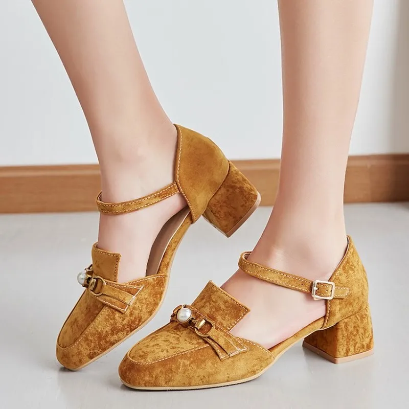 US4-13 Womens Square Toe Flock Block Heel Metal Decor Pearl Pumps Ankle Buckle Shoes Plus Size Lolita Sweet 5Colors A1435
US4-13 Womens Square Toe Flock Block Heel Metal Decor Pearl Pumps Ankle Buckle Shoes Plus Size Lolita Sweet 5Colors A1435