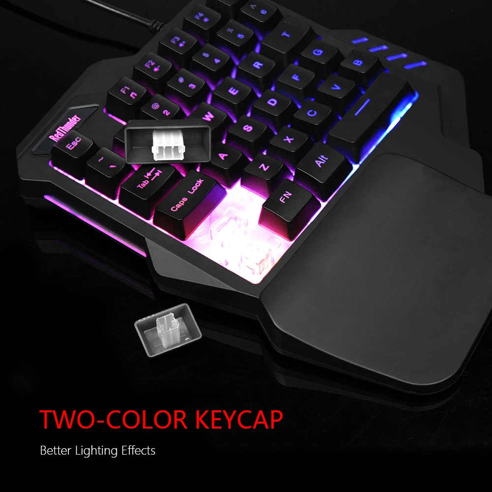 RedThunder игровая клавиатура с одной рукой RGB портативная мини подсветкой