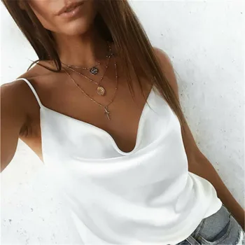 Hot Summer Slim Women's Sexy U-Neck Chiffon T-Shirt Loose Ladies Sleeveless Tank Top 4 Colour S-XL 2019 New
Hot Summer Slim Women's Sexy U-Neck Chiffon T-Shirt Loose Ladies Sleeveless Tank Top 4 Colour S-XL 2019 New
