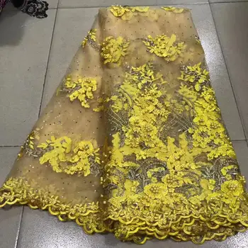 African Beaded Lace Fabric 2020 High Quality Lace Gold French Lace Fabric Nigerian Tulle Mesh Lace Fabrics for Wedding Party
African Beaded Lace Fabric 2020 High Quality Lace Gold French Lace Fabric Nigerian Tulle Mesh Lace Fabrics for Wedding Party