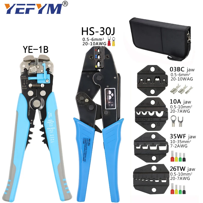 Crimping Pliers HS-30J Pulg Terminals Tools Kit Wire Stripper Combination Multi Functional Mini YEFYM Carbon Steel Electrical
Crimping Pliers HS-30J Pulg Terminals Tools Kit Wire Stripper Combination Multi Functional Mini YEFYM Carbon Steel Electrical