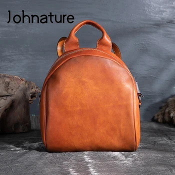 Johnature Retro Women Backpack 2020 New Genuine Leather Leisure Small Bags solid color first layer cowhide High Quality Backbags
Johnature Retro Women Backpack 2020 New Genuine Leather Leisure Small Bags solid color first layer cowhide High Quality Backbags