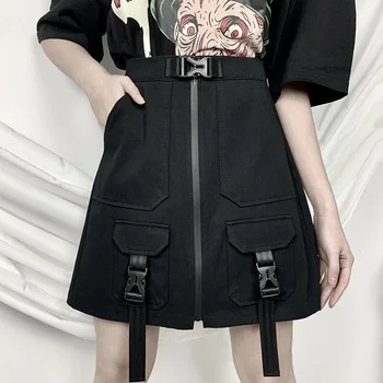 Black High Waist A-line Skirts Front Zipper Pockets Streetwear Gothic High Waist Mini Skirts for Women Girls
Black High Waist A-line Skirts Front Zipper Pockets Streetwear Gothic High Waist Mini Skirts for Women Girls