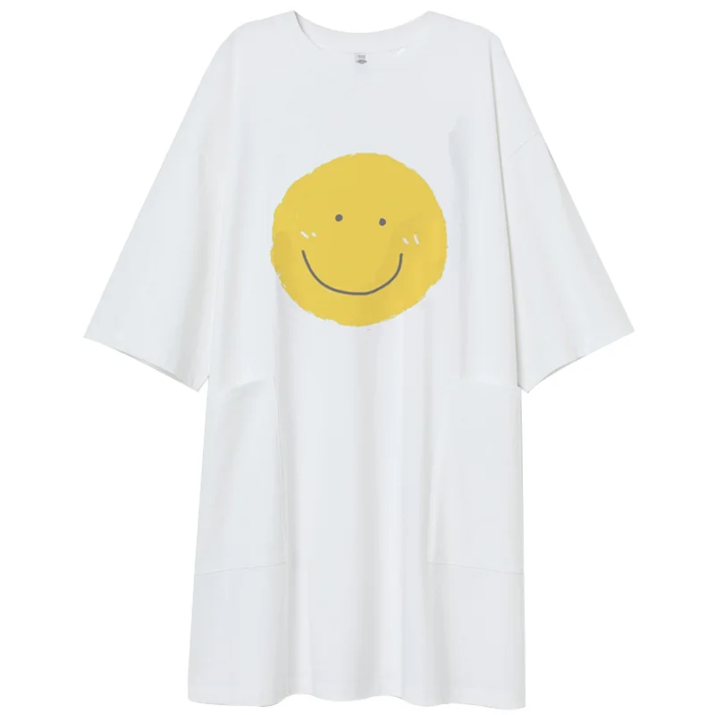 Long T Shirts Dress Women Smiley Face Kawaii White Pocket Oversized Christmas Tops Basic Cotton Baggy Loose Plus Size T-shirt
Long T Shirts Dress Women Smiley Face Kawaii White Pocket Oversized Christmas Tops Basic Cotton Baggy Loose Plus Size T-shirt