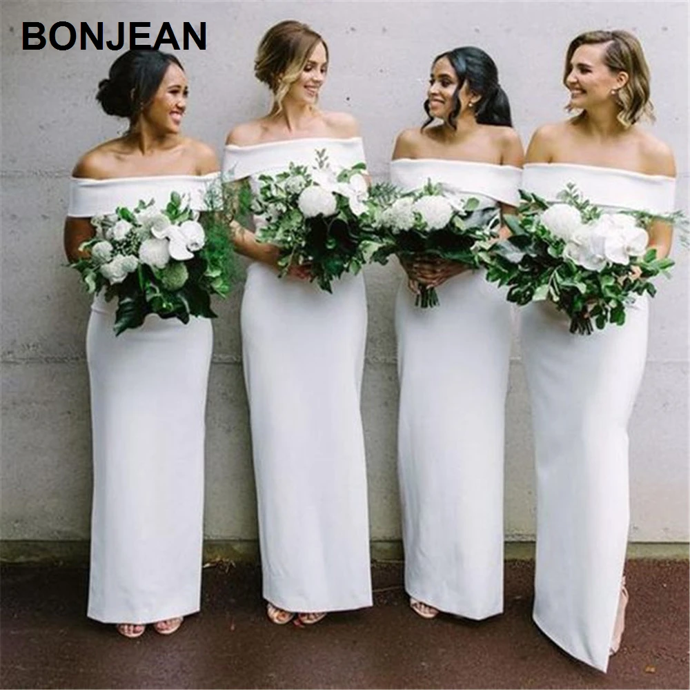 Фото Оптовая цена белые длинные свадебные платья атласное платье подружки невесты