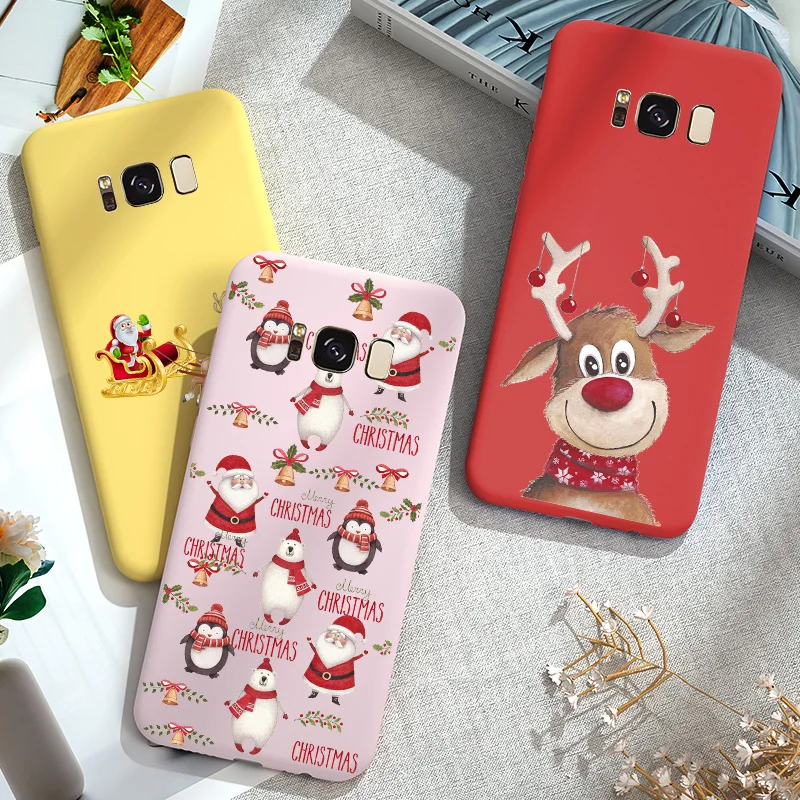 Рождественский чехол для Samsung A6 A8 2018 A7 J6 J4 Plus силиконовый мягкий Galaxy A40 A50 A70 A30 A20 A10
