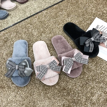 Cute Non-slip Winter Plush Slipper Women Bow Winter Home Slipper Indoor Shoes Winter Warm Shoes Woman Slip on Flats Slides
Cute Non-slip Winter Plush Slipper Women Bow Winter Home Slipper Indoor Shoes Winter Warm Shoes Woman Slip on Flats Slides