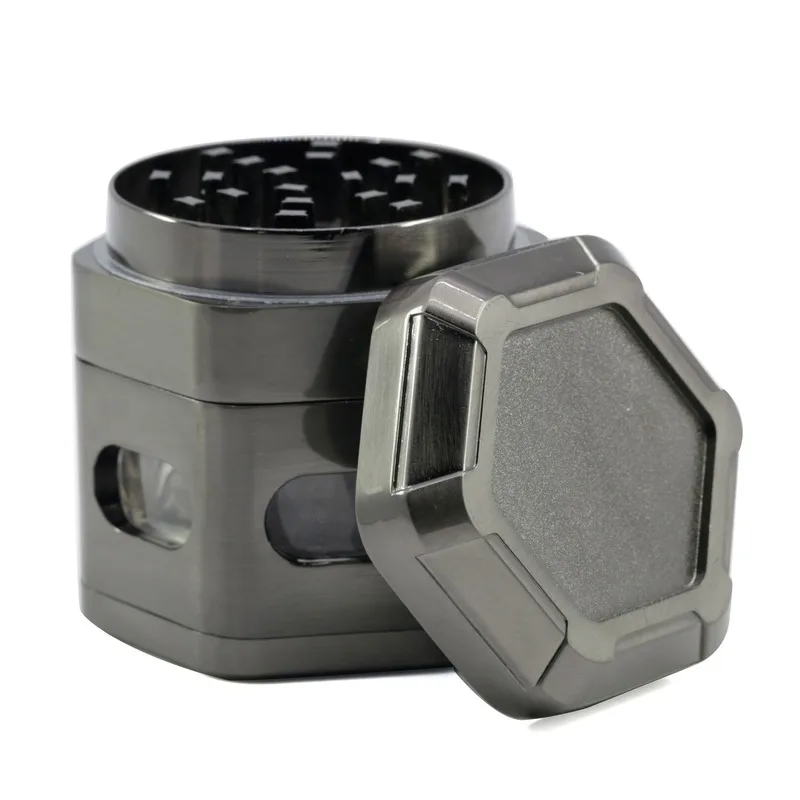 60MM Zinc Alloy 4-layer Smoke Grinder Detachable Smoking Herb Cutter Transparent Hexagonal Cigarette Grinder Spice Weed Cutter
60MM Zinc Alloy 4-layer Smoke Grinder Detachable Smoking Herb Cutter Transparent Hexagonal Cigarette Grinder Spice Weed Cutter