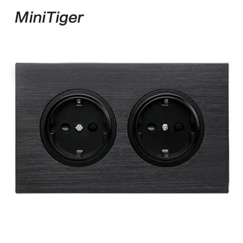 Minitiger Luxurious Black Aluminum Panel 16A Double EU Standard Wall Power Socket Grounded With Child Protective Lock 146 Type
Minitiger Luxurious Black Aluminum Panel 16A Double EU Standard Wall Power Socket Grounded With Child Protective Lock 146 Type