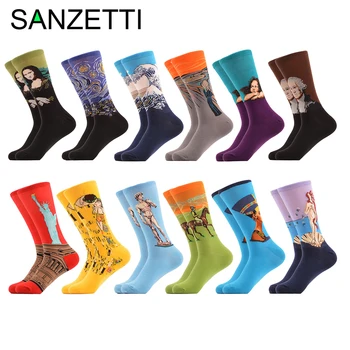 SANZETTI 12 Pair/Lot 2020 New Literary Socks for Men Casual Van Gogh Classic Famous Oil Painting Mona Lisa Print Dress Wedding
SANZETTI 12 Pair/Lot 2020 New Literary Socks for Men Casual Van Gogh Classic Famous Oil Painting Mona Lisa Print Dress Wedding