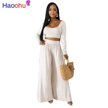 HAOOHU Two Piece Set Tracksuit Women Festival Clothing Long Sleeve Crop Top and Wide Leg Pants Set Women Casual Matching Set
HAOOHU Two Piece Set Tracksuit Women Festival Clothing Long Sleeve Crop Top and Wide Leg Pants Set Women Casual Matching Set
