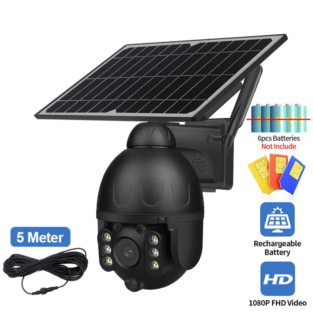 Video Outdoor Solar Camera 4G SIM GSM Wireless Security Black Detachable Solar Cam Battery CCTV Video Surveillance Phone
Video Outdoor Solar Camera 4G SIM GSM Wireless Security Black Detachable Solar Cam Battery CCTV Video Surveillance Phone