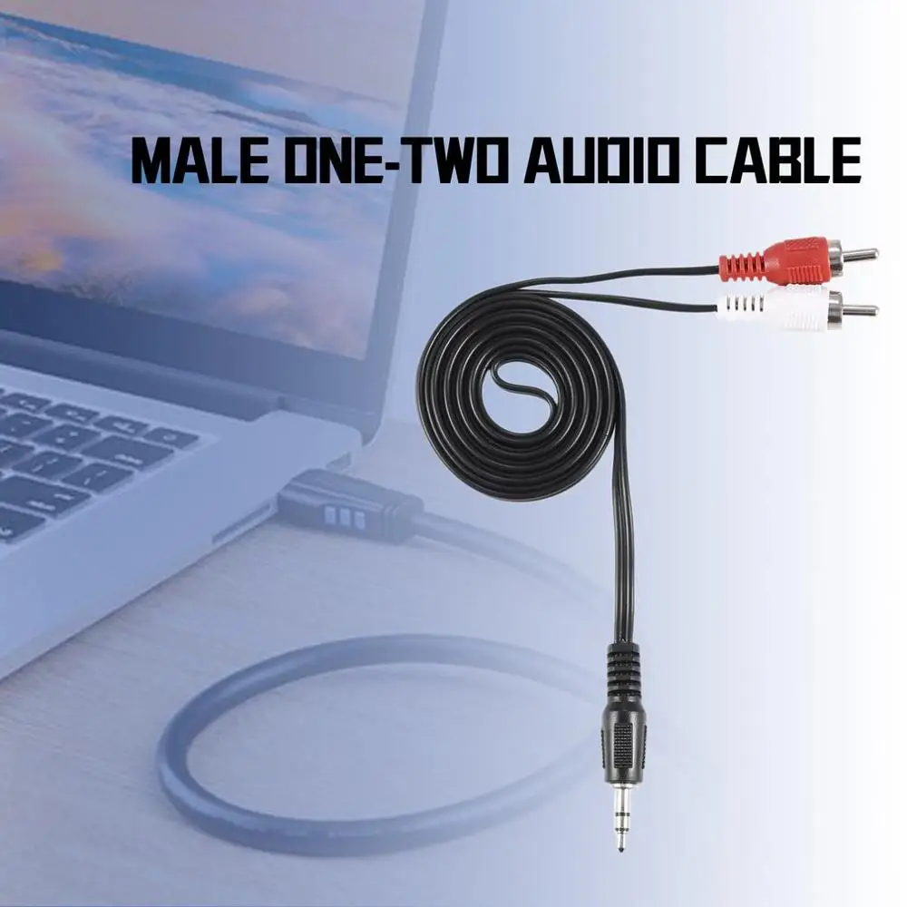 1/8 Inch 3.5mm Plug Jack to 2 RCA Male Stereo Audio Earphone Headphone Headset Y Splitter Adaptor Cable