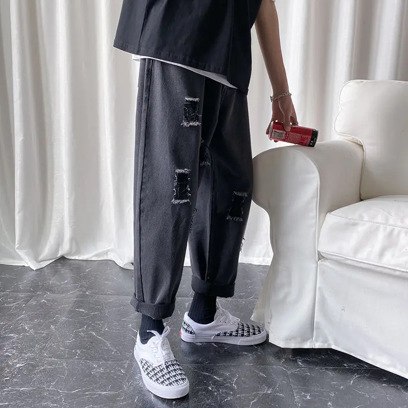Spring Summer Ripped Jeans Men's Fashion Washed Retro Casual Straight Jeans Men Streetwear Loose Hip Hop Hole Denim Trousers
Spring Summer Ripped Jeans Men's Fashion Washed Retro Casual Straight Jeans Men Streetwear Loose Hip Hop Hole Denim Trousers