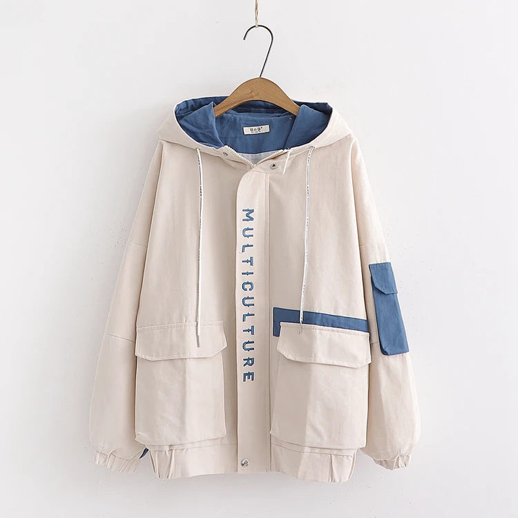 2019 Autumn Women Basic Jacket Zipper Hooded Embroidery Contrast Color Pockets Outwear Loose Plus Size Chothing YoYiKamomo
2019 Autumn Women Basic Jacket Zipper Hooded Embroidery Contrast Color Pockets Outwear Loose Plus Size Chothing YoYiKamomo