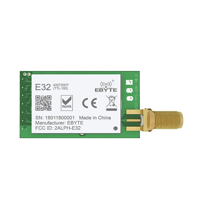 E32-433T20DT SX1278 module LoRa UART 433MHz 20dBm Antenna SMA-K 3.0km range Wireless Transceiver Transmitter Receiver module
E32-433T20DT SX1278 module LoRa UART 433MHz 20dBm Antenna SMA-K 3.0km range Wireless Transceiver Transmitter Receiver module
