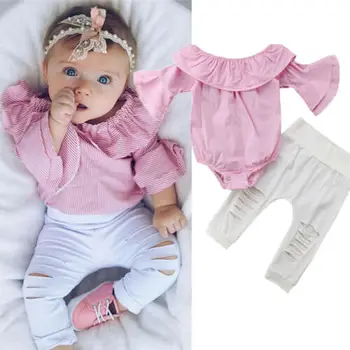 Newborn Baby Girl Clothes Set Plaid Ruffles Romper Flare Sleeve Tops+Hole Pants Outfit 2Pcs
Newborn Baby Girl Clothes Set Plaid Ruffles Romper Flare Sleeve Tops+Hole Pants Outfit 2Pcs