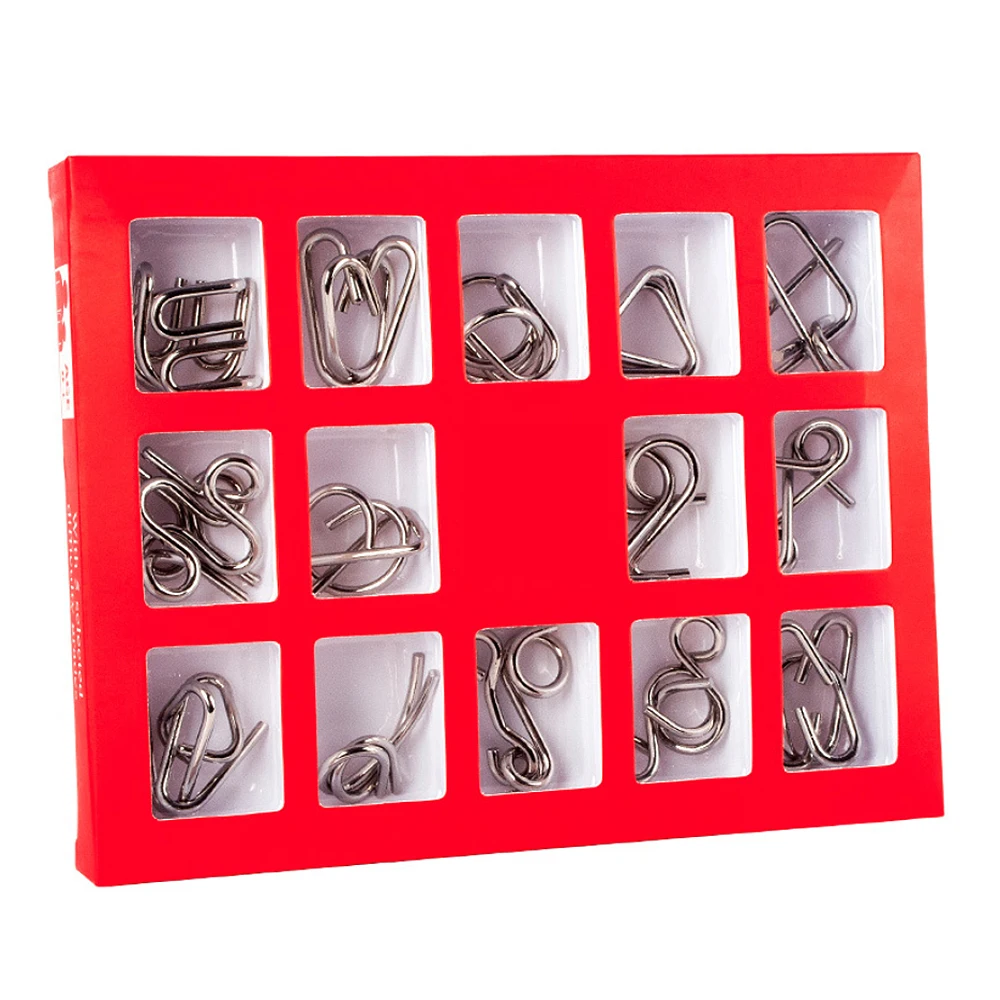 15PCS Puzzles Game Educational Metal Wire Puzzle Mind Brain Teaser toys For Adults Children Kids Game Classic Toy
15PCS Puzzles Game Educational Metal Wire Puzzle Mind Brain Teaser toys For Adults Children Kids Game Classic Toy
