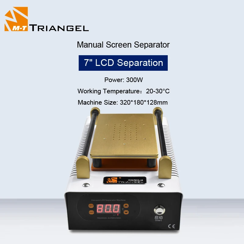M-Triangel CP-051 7 Inch LCD Screen Separator Built-in Vacuum Pump Glass LCD Touch Screen Thermostat Separation Heating Station
M-Triangel CP-051 7 Inch LCD Screen Separator Built-in Vacuum Pump Glass LCD Touch Screen Thermostat Separation Heating Station