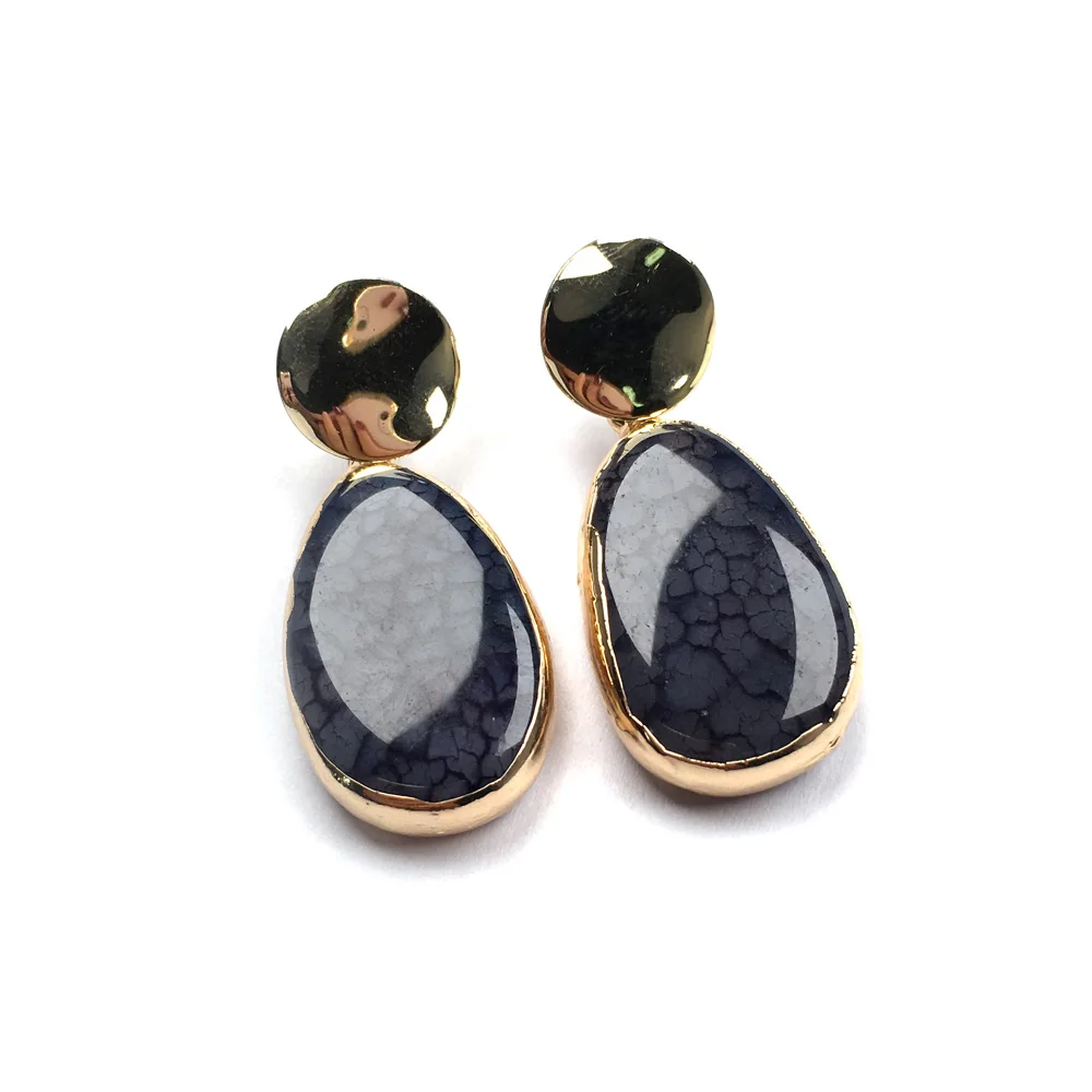 2019 wholesale New Women Nature Stone Earrings Stud Jewelry black Handmade long irregular shape agates Stone Earring
2019 wholesale New Women Nature Stone Earrings Stud Jewelry black Handmade long irregular shape agates Stone Earring
