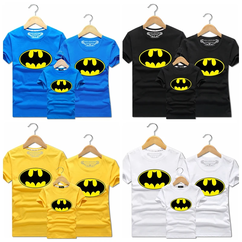 

Batman Tshirts Cotton Short Sleeve Fuuny Father Mother Parent-child Clothing Family Matching Outfits Gifts for Kids Dropshipping