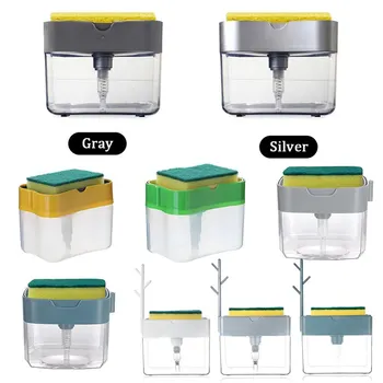 2-in-1 Soap Dispenser with Sponge, Manual Liquid Soap Dispenser with Soap Pump and Sponge Caddy, Kitchen Cleaning Tool with new 
2-in-1 Soap Dispenser with Sponge, Manual Liquid Soap Dispenser with Soap Pump and Sponge Caddy, Kitchen Cleaning Tool with new