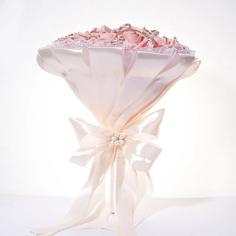 Rhinestone Lace Edge Multicolor Bride Simulation Holding Flowers Wedding Bridesmaid Bouquet Romantic Valentine's Day Gift
Rhinestone Lace Edge Multicolor Bride Simulation Holding Flowers Wedding Bridesmaid Bouquet Romantic Valentine's Day Gift