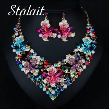 Luxury Crystal Flower Bridal Wedding Jewelry Sets For Women Gold Color Choker Alloy Necklace Earrings Set Wedding Party Jewelry
Luxury Crystal Flower Bridal Wedding Jewelry Sets For Women Gold Color Choker Alloy Necklace Earrings Set Wedding Party Jewelry
