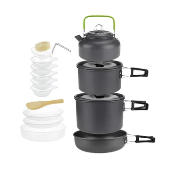 1 Set of Portable Camping Cooking Pot Set Simple Practical Cookers Kettle Set for Outdoor Party Gathering for 4-5 People(Grey)
1 Set of Portable Camping Cooking Pot Set Simple Practical Cookers Kettle Set for Outdoor Party Gathering for 4-5 People(Grey)