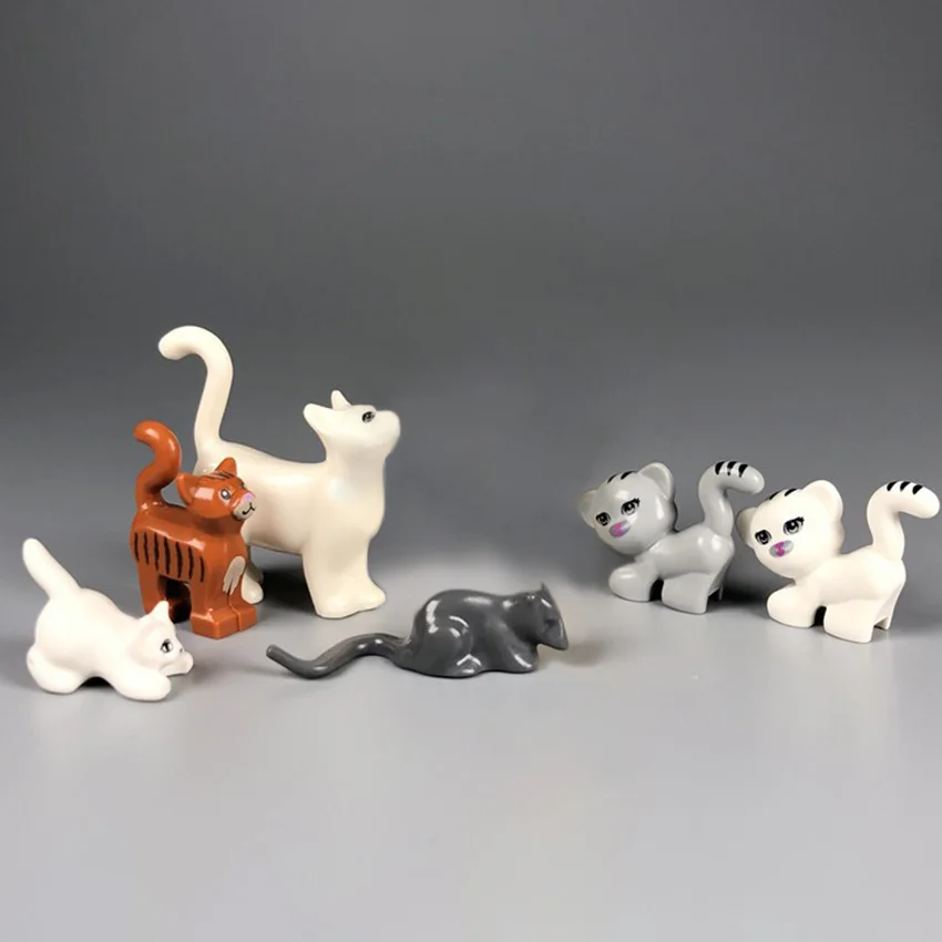 5Pcsset MOC Accessories Legoings Animal Pet Cat Building Blocks Model Building Kits Bricks DIY Toys for Children (3)