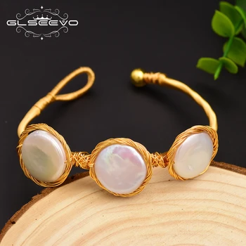 GLSEEVO Fresh Water White Baroque Pearl Adjustable Bangle For Girls Birthday Gifts Classic Fashion Jewelry Bracelet Femme GB0056
GLSEEVO Fresh Water White Baroque Pearl Adjustable Bangle For Girls Birthday Gifts Classic Fashion Jewelry Bracelet Femme GB0056