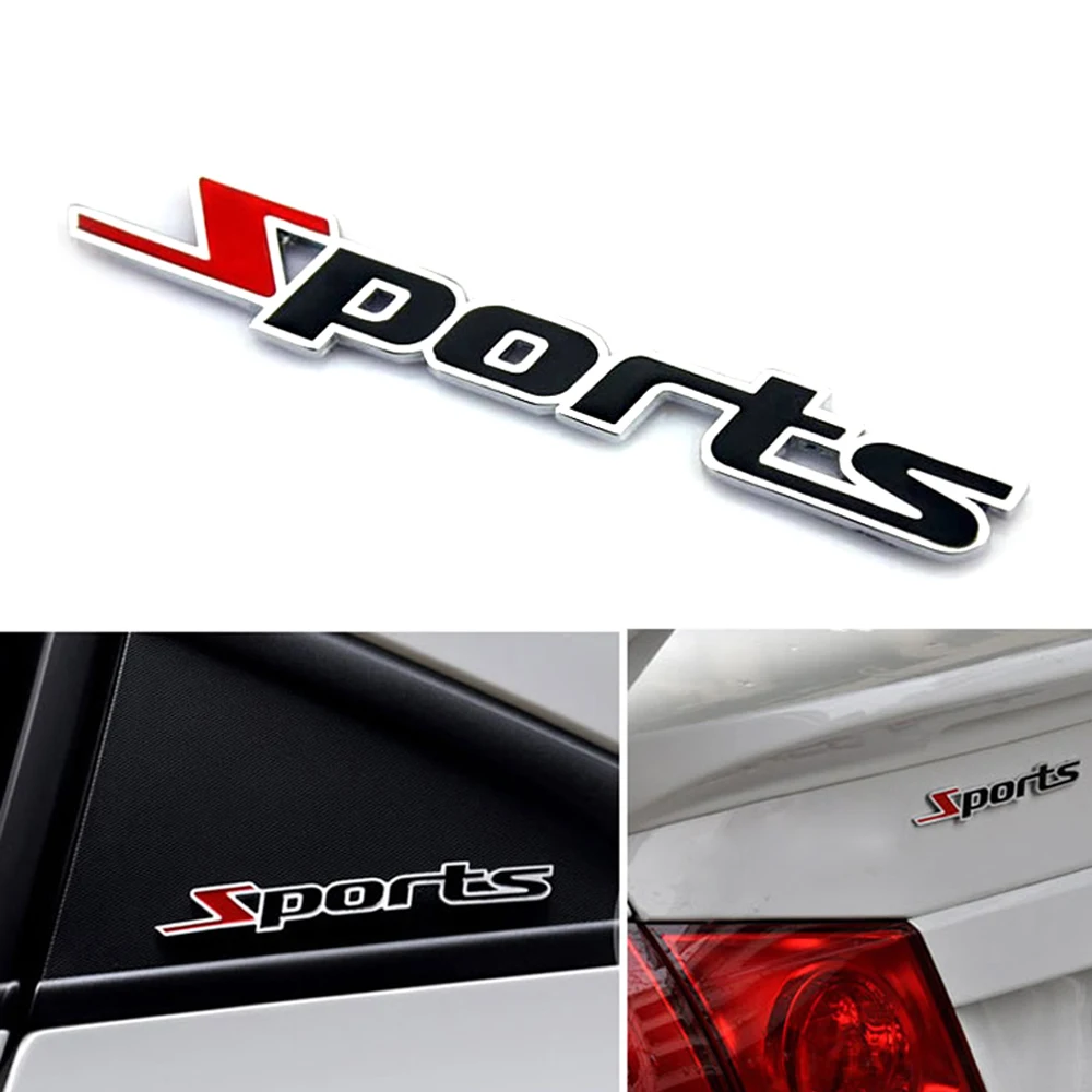 

1Pc Sports Emblem Badge Chrome Metal Car Auto Body Sticker Logo 3D Decal Decol Word Letter Car Decal Decor Universal