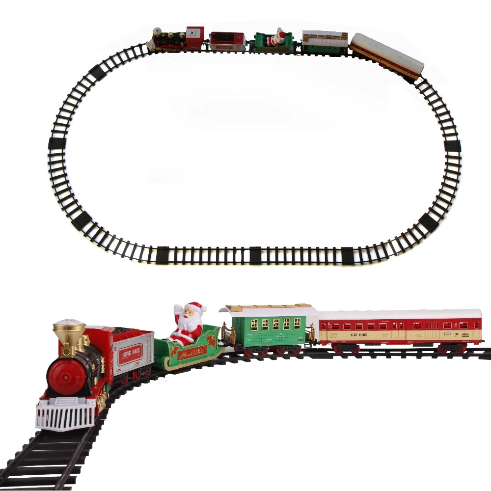 Christmas Decoration Railway Train with Sound/Light/Santa Claus Classic Toys Track 147*87cm Electric Train toys for Children 
Christmas Decoration Railway Train with Sound/Light/Santa Claus Classic Toys Track 147*87cm Electric Train toys for Children