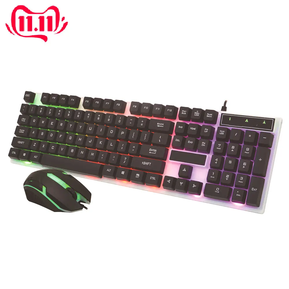 PC Computer Wired Keyboard and Mouse Set Kit For Desktop 104 Keys RGB Backlight Wired Gaming Keyboard And Mouse Combos
PC Computer Wired Keyboard and Mouse Set Kit For Desktop 104 Keys RGB Backlight Wired Gaming Keyboard And Mouse Combos