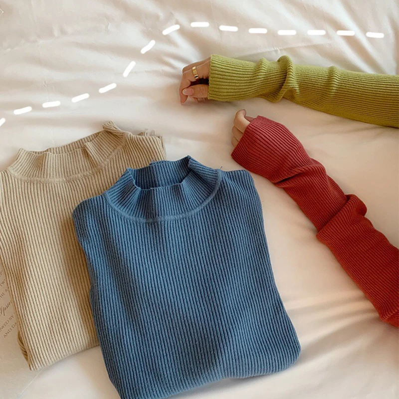 New-coming Autumn Winter Middle Collar Pullovers Sweaters Primer Shirt Long Sleeve Short Korean Slim-fit tight Sweater Warm
New-coming Autumn Winter Middle Collar Pullovers Sweaters Primer Shirt Long Sleeve Short Korean Slim-fit tight Sweater Warm