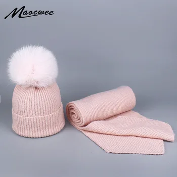 Knitted Hat and Scarf Sets for Women's Hats Winter with Big Natural Fox Fur Pompom Fleece Balaclava Top Bone Gorro Fashionable
Knitted Hat and Scarf Sets for Women's Hats Winter with Big Natural Fox Fur Pompom Fleece Balaclava Top Bone Gorro Fashionable