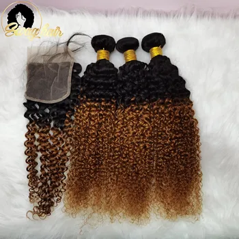 Swag Hair Jerry Curl Ombre 1B/30 Human hair Bundles With 4X4 Lace Closure Brazilian Remy Hair Weft 3Pcs & Closure Free Shipping
Swag Hair Jerry Curl Ombre 1B/30 Human hair Bundles With 4X4 Lace Closure Brazilian Remy Hair Weft 3Pcs & Closure Free Shipping