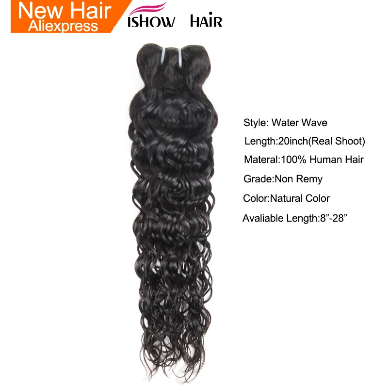 Ishow Peruvian Water Wave Human Hair Weave Bundles 1pc Natural Black Non Remy Hair Extensions Head Need 3 Or 4 Bundles
Ishow Peruvian Water Wave Human Hair Weave Bundles 1pc Natural Black Non Remy Hair Extensions Head Need 3 Or 4 Bundles