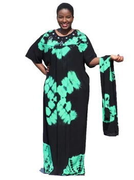 Dashiki African Long Dress For Women Traditional Print Clothing With Scarf 
Dashiki African Long Dress For Women Traditional Print Clothing With Scarf