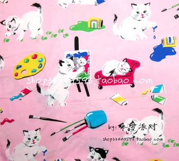 Painter cat cotton Fabric Girl boy shirt skirt Diy Handmade Craft Bedding Home Cloth Purse Quilt 140*50cm
Painter cat cotton Fabric Girl boy shirt skirt Diy Handmade Craft Bedding Home Cloth Purse Quilt 140*50cm