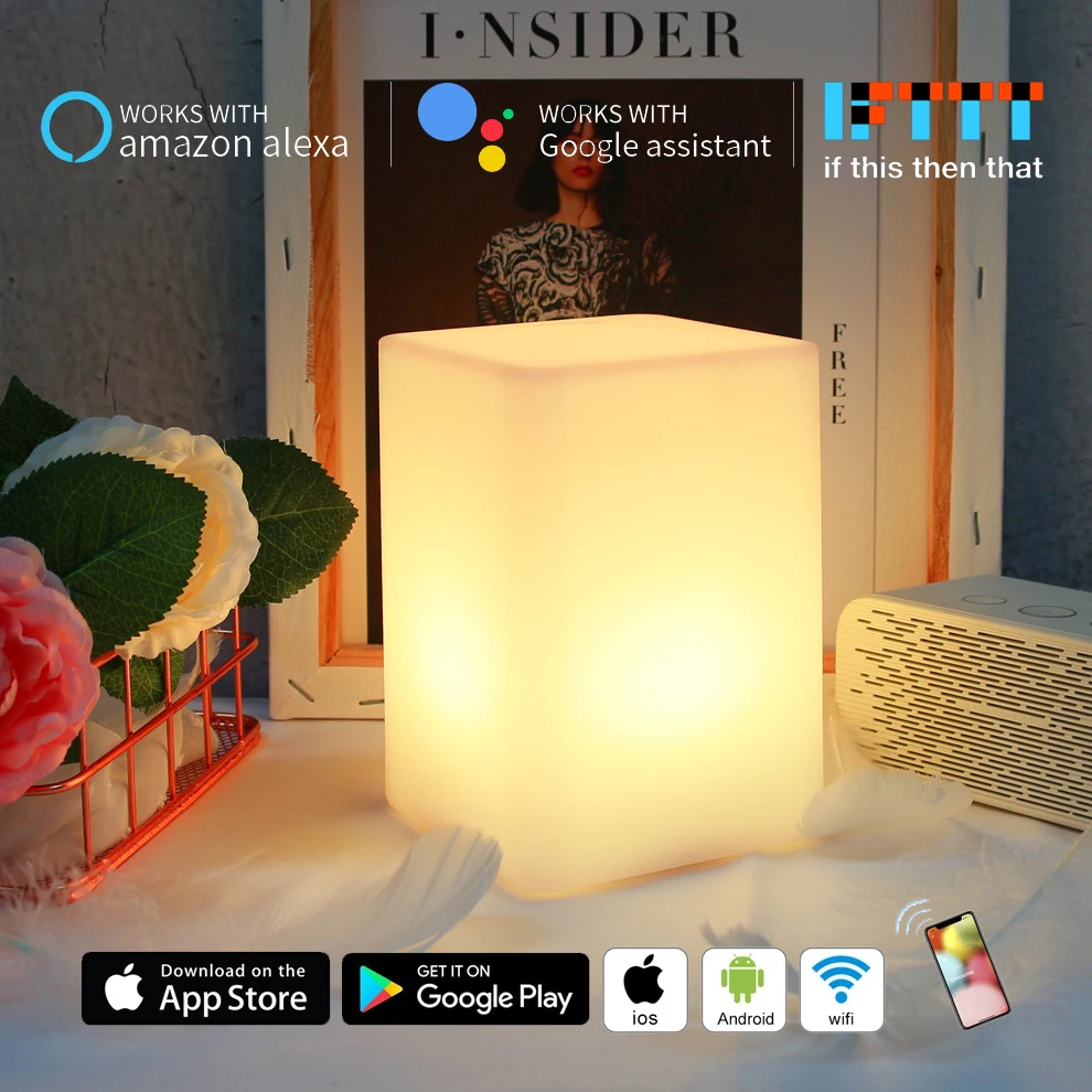 Cuboid WiFi Smart Night Light Cellphone App Control Party Christmas Decor Lights RGB LED Table Lamp Works With Alexa Google Home
Cuboid WiFi Smart Night Light Cellphone App Control Party Christmas Decor Lights RGB LED Table Lamp Works With Alexa Google Home