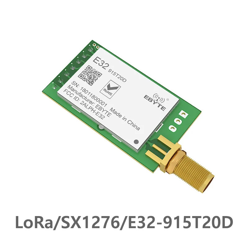 E32-915T20D SX1276 Module RF LoRa Iot UART 915MHz 20dBm SMA-K Antenna 3km Wireless Transceiver Transmitter Receiver Module
E32-915T20D SX1276 Module RF LoRa Iot UART 915MHz 20dBm SMA-K Antenna 3km Wireless Transceiver Transmitter Receiver Module