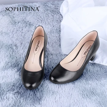 SOPHITINA Office Women Pumps Concise Round Toe Square Heel High Quality Sheepskin Comfortable Shoes Slip-On Shallow Pumps PC646
SOPHITINA Office Women Pumps Concise Round Toe Square Heel High Quality Sheepskin Comfortable Shoes Slip-On Shallow Pumps PC646