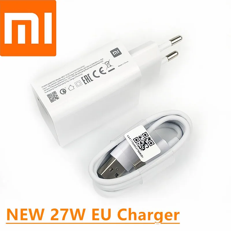 Оригинальное быстрое зарядное устройство Xiaomi 27 Вт QC 4 0 EU адаптер быстрой зарядки