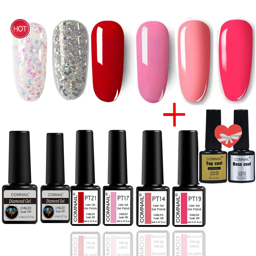 6+2 Pcs Nail Gel Polish Set Colorful Glitter Sequins Effect Gel Varnish Kits Soak Off UV LED Manicures Hybrid Lacquers
6+2 Pcs Nail Gel Polish Set Colorful Glitter Sequins Effect Gel Varnish Kits Soak Off UV LED Manicures Hybrid Lacquers