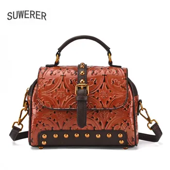 SUERER New Real cowhide leather Embossing bag fashion women Genuine Leather bag luxury handbags women bags designer leather tote
SUERER New Real cowhide leather Embossing bag fashion women Genuine Leather bag luxury handbags women bags designer leather tote