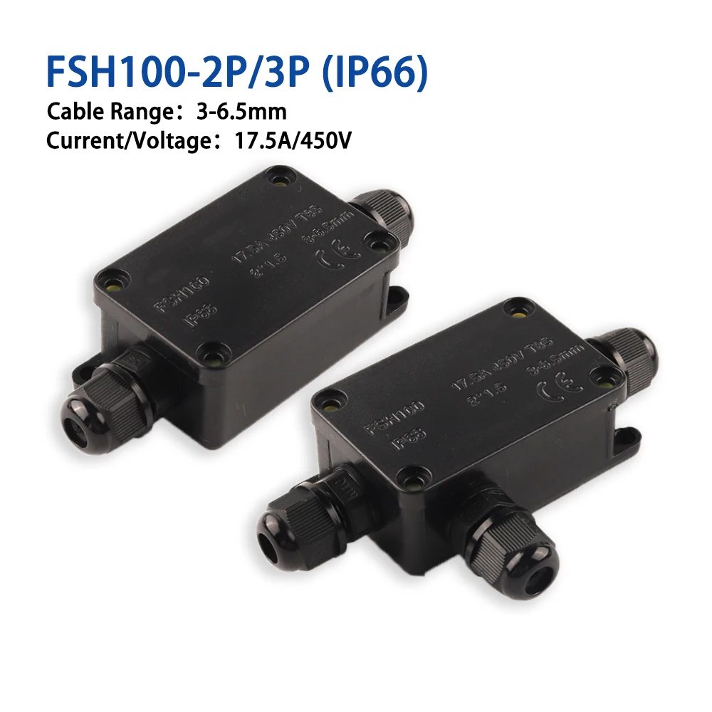 2/3 Way Electrical Cable Wire Connector Outdoor Waterproof IP66 Junction Box With Terminal for 17.5A/450V Light Accessories
2/3 Way Electrical Cable Wire Connector Outdoor Waterproof IP66 Junction Box With Terminal for 17.5A/450V Light Accessories